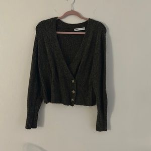 Green wool cardigan